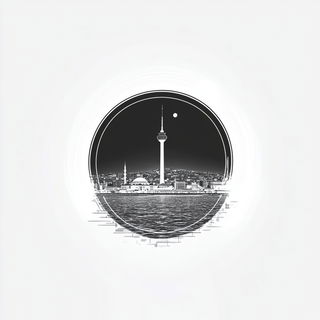 Paperflash Needlework style, Midjourney V6.1: bold minimalist logo design for Istanbul city municipal services