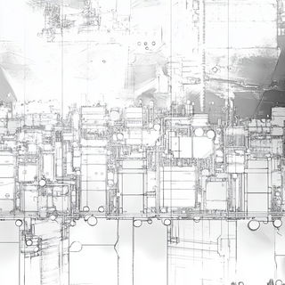 Paperflash Needlework style, Midjourney V6.1: technical infrastructure blueprint schematics