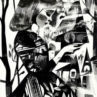 Qorava Pattern Bureau style, Midjourney V6.1: retro fairy-tale illustration