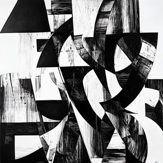 Qorava Pattern Bureau style, Midjourney V6.1: typographic composition with large letters
