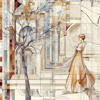 Wirework Chiaroscuro style, Midjourney V6.1: retro fairy-tale illustration