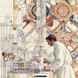 Wirework Chiaroscuro style, Midjourney V6.1: editorial illustration for popular scientific magazine cover