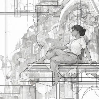 Wirework Chiaroscuro style, Midjourney V6.1: black-and-white manga comic strip