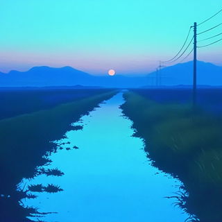 Inkwhisper style, Midjourney V6.1: realistic landscape photograph of quiet dawn