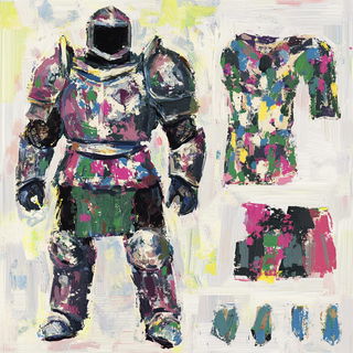 Glissandaflux style, Midjourney V6.1: concept art character design of retropunk steam knight
