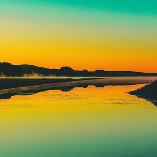 Legendweft style, Midjourney V6.1: realistic landscape photograph of quiet dawn