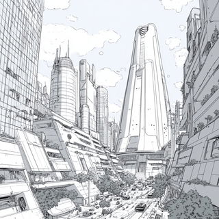 Figureharbour style, Midjourney V6.1: megacity with futuristic bioarchitecture