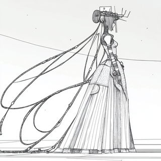 Figureharbour style, Midjourney V6.1: haute-couture fashion outfit