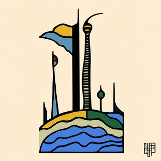 Contourfjord style, Midjourney V6.1: bold minimalist logo design for Istanbul city municipal services