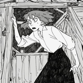 Contourfjord style, Midjourney V6.1: black-and-white manga comic strip