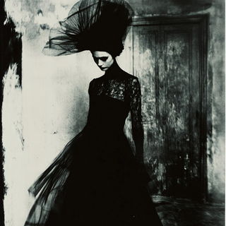 Cloudglaze Storyware style, Midjourney V6.1: haute-couture fashion outfit