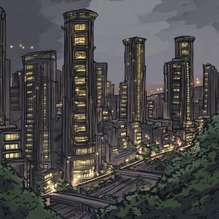 Stormsteel Meridian style, Midjourney V6.1: megacity with futuristic bioarchitecture