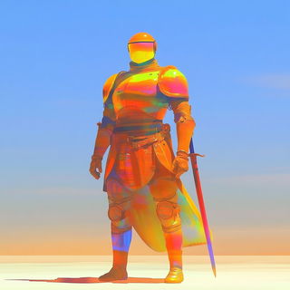 Astralagraphics style, Midjourney V6.1: concept art character design of retropunk steam knight