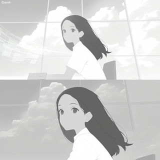 Astralagraphics style, Midjourney V6.1: black-and-white manga comic strip