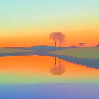 Astralagraphics style, Midjourney V6.1: realistic landscape photograph of quiet dawn