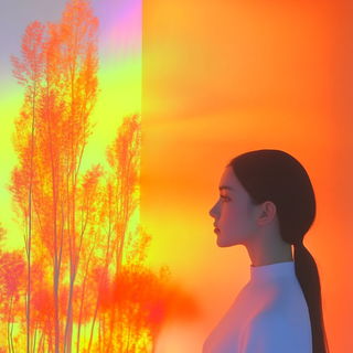 Astralagraphics style, Midjourney V6.1: photographic portrait of female protagonist