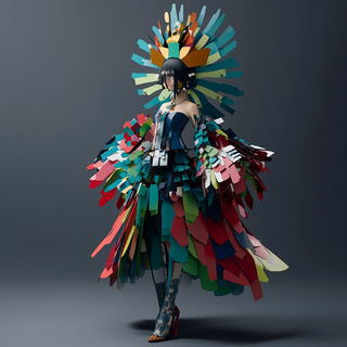 Starpath Cartography style, Midjourney V6.1: haute-couture fashion outfit