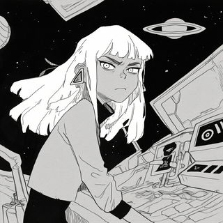 Faunaferrugine style, Midjourney V6.1: black-and-white manga comic strip