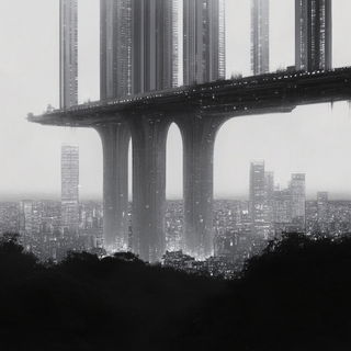 Faunamosaic style, Midjourney V6.1: megacity with futuristic bioarchitecture