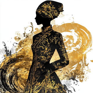 Ragfiber Mythography style, Midjourney V6.1: haute-couture fashion outfit