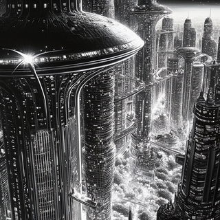 Storybloomery style, Midjourney V6.1: megacity with futuristic bioarchitecture