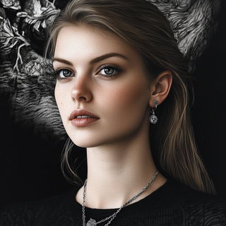 Storybloomery style, Midjourney V6.1: photographic portrait of female protagonist