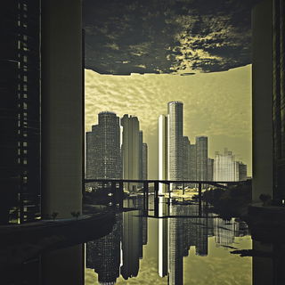 Ruinmoss style, Midjourney V6.1: megacity with futuristic bioarchitecture