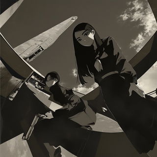 Ruinmoss style, Midjourney V6.1: black-and-white manga comic strip
