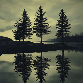 Ruinmoss style, Midjourney V6.1: realistic landscape photograph of quiet dawn