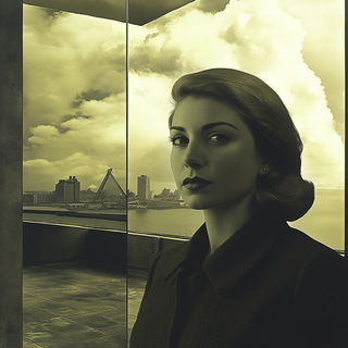 Ruinmoss style, Midjourney V6.1: photographic portrait of female protagonist