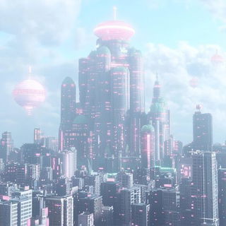 Obelisk Aftergrowth style, Midjourney V6.1: megacity with futuristic bioarchitecture