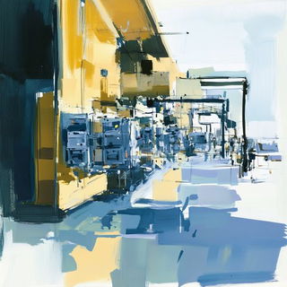 Lavaurism style, Midjourney V6.1: technical infrastructure blueprint schematics