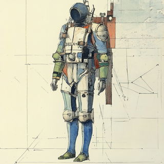 Celestorm style, Midjourney V6.1: concept art character design of retropunk steam knight