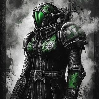 Faceted Sunset Rosette style, Midjourney V6.1: concept art character design of retropunk steam knight