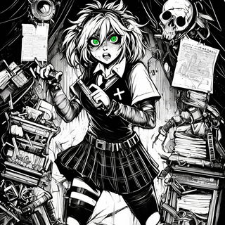 Faceted Sunset Rosette style, Midjourney V6.1: black-and-white manga comic strip