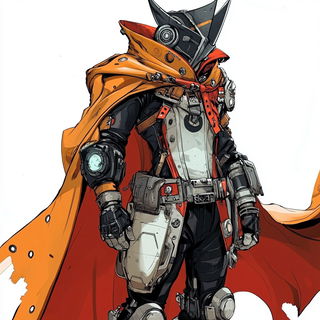 Chromevellum style, Midjourney V6.1: concept art character design of retropunk steam knight