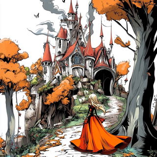 Chromevellum style, Midjourney V6.1: retro fairy-tale illustration