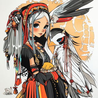 Chromevellum style, Midjourney V6.1: traditional folk art