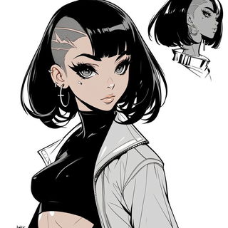 Chromevellum style, Midjourney V6.1: black-and-white manga comic strip