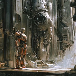 Redthorn Ligature style, Midjourney V6.1: cinematic shot from sci-fi movie