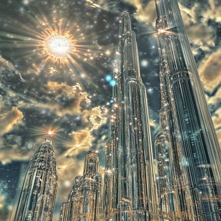 Pyroclastorama style, Midjourney V6.1: megacity with futuristic bioarchitecture