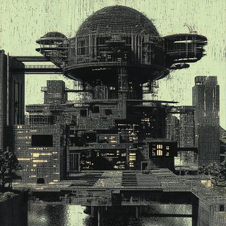 Portalgrave style, Midjourney V6.1: megacity with futuristic bioarchitecture