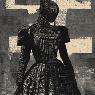 Portalgrave style, Midjourney V6.1: haute-couture fashion outfit