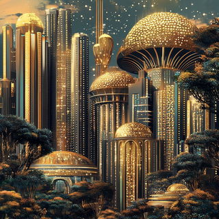 Cloudfruit Tectonics style, Midjourney V6.1: megacity with futuristic bioarchitecture