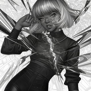 Cloudfruit Tectonics style, Midjourney V6.1: black-and-white manga comic strip