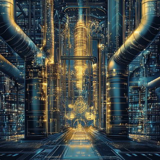 Cloudfruit Tectonics style, Midjourney V6.1: technical infrastructure blueprint schematics