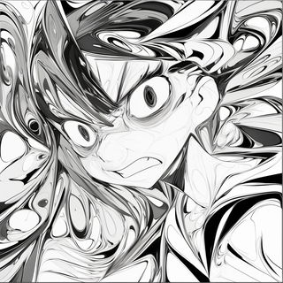 Cloakraptor style, Midjourney V6.1: black-and-white manga comic strip