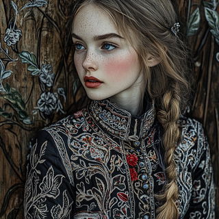Clockgarden Fantasmach style, Midjourney V6.1: photographic portrait of female protagonist