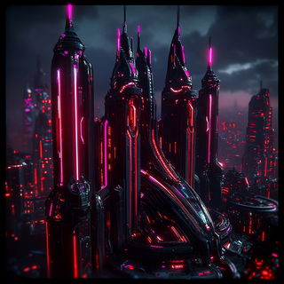 Sunwarmtide style, Midjourney V6.1: megacity with futuristic bioarchitecture
