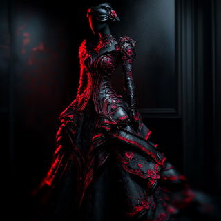 Sunwarmtide style, Midjourney V6.1: haute-couture fashion outfit